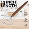 imageZulay Kitchen 13 Inch Danish Dough Whisk  Large Wooden Danish Whisk For Dough With Stainless Steel Ring  Traditional Dutch Whisk Baking Tool For Bread Batter Cake Pastry Acacia WoodCarbonized Ashwood