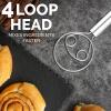 imageZulay Kitchen 13 Inch Danish Dough Whisk  Large Wooden Danish Whisk For Dough With Stainless Steel Ring  Traditional Dutch Whisk Baking Tool For Bread Batter Cake Pastry Acacia WoodStainless Steel