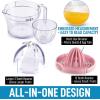 imageZulay Kitchen 3in1 Manual Citrus Juicer Reamer Cup  17OZ Multifunction Lemon Squeezer Orange Juicer Squeezer ampamp Citrus Extractor  Includes 2 Reamers Strainer ampamp Measuring Cup with Handle Pink