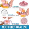 imageZulay Kitchen 3in1 Manual Citrus Juicer Reamer Cup  17OZ Multifunction Lemon Squeezer Orange Juicer Squeezer ampamp Citrus Extractor  Includes 2 Reamers Strainer ampamp Measuring Cup with Handle Pink