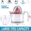imageZulay Kitchen 3in1 Manual Citrus Juicer Reamer Cup  17OZ Multifunction Lemon Squeezer Orange Juicer Squeezer ampamp Citrus Extractor  Includes 2 Reamers Strainer ampamp Measuring Cup with Handle Pink