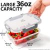 imageZulay Kitchen 5 Pack Glass Meal Prep Containers with Lids  Airtight Premium Borosilicate Glass Food Storage Containers  Microwave Freezer ampamp Oven Safe BPA Free  Gray