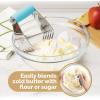imageZulay Kitchen Dough Blender  Stainless Steel Pastry Cutter Heavy Duty Dough Cutter With Blades Pastry Blender And Butter Cutter  Pastry Cutter For Baking BlueBlue