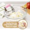 imageZulay Kitchen Dough Blender  Stainless Steel Pastry Cutter Heavy Duty Dough Cutter With Blades Pastry Blender And Butter Cutter  Pastry Cutter For Baking BlueBright Pink