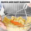 imageZulay Kitchen Potato Masher Stainless Steel  Premium Masher Hand Tool and Potato Smasher Metal Wire Utensil for Best Mash for Bean Avocado Egg Mini Mashed Potatoe Banana ampamp Other FoodOrange