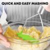 imageZulay Kitchen Potato Masher Stainless Steel  Premium Masher Hand Tool and Potato Smasher Metal Wire Utensil for Best Mash for Bean Avocado Egg Mini Mashed Potatoe Banana ampamp Other FoodLight Green