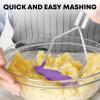 imageZulay Kitchen Potato Masher Stainless Steel  Premium Masher Hand Tool and Potato Smasher Metal Wire Utensil for Best Mash for Bean Avocado Egg Mini Mashed Potatoe Banana ampamp Other FoodPurple