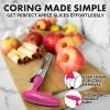 imageZulay Kitchen Premium Apple Corer Tool  Ultra Sharp Stainless Steel Serrated Blades for Easy Coring  Easy to Use ampamp Clean Durable Apple Corer Remover for Baking Apples ampamp More  Dark TealHot Pink