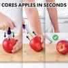imageZulay Kitchen Premium Apple Corer Tool  Ultra Sharp Stainless Steel Serrated Blades for Easy Coring  Easy to Use ampamp Clean Durable Apple Corer Remover for Baking Apples ampamp More  Dark TealPlum