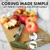 imageZulay Kitchen Premium Apple Corer Tool  Ultra Sharp Stainless Steel Serrated Blades for Easy Coring  Easy to Use ampamp Clean Durable Apple Corer Remover for Baking Apples ampamp More  Dark TealOlive Green