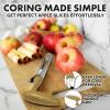 imageZulay Kitchen Premium Apple Corer Tool  Ultra Sharp Stainless Steel Serrated Blades for Easy Coring  Easy to Use ampamp Clean Durable Apple Corer Remover for Baking Apples ampamp More  Dark TealMocha