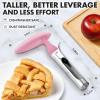 imageZulay Kitchen Premium Apple Corer Tool  Ultra Sharp Stainless Steel Serrated Blades for Easy Coring  Easy to Use ampamp Clean Durable Apple Corer Remover for Baking Apples ampamp More  Dark TealLight Pink