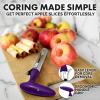 imageZulay Kitchen Premium Apple Corer Tool  Ultra Sharp Stainless Steel Serrated Blades for Easy Coring  Easy to Use ampamp Clean Durable Apple Corer Remover for Baking Apples ampamp More  Dark TealPlum