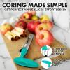 imageZulay Kitchen Premium Apple Corer Tool  Ultra Sharp Stainless Steel Serrated Blades for Easy Coring  Easy to Use ampamp Clean Durable Apple Corer Remover for Baking Apples ampamp More  Dark TealAqua