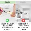 imageZulay Kitchen Premium Apple Corer Tool  Ultra Sharp Stainless Steel Serrated Blades for Easy Coring  Easy to Use ampamp Clean Durable Apple Corer Remover for Baking Apples ampamp More  Dark TealHot Pink