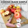 imageZulay Kitchen Premium Apple Corer Tool  Ultra Sharp Stainless Steel Serrated Blades for Easy Coring  Easy to Use ampamp Clean Durable Apple Corer Remover for Baking Apples ampamp More  Dark TealLight Pink