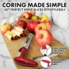 imageZulay Kitchen Premium Apple Corer Tool  Ultra Sharp Stainless Steel Serrated Blades for Easy Coring  Easy to Use ampamp Clean Durable Apple Corer Remover for Baking Apples ampamp More  Dark TealElegent Red