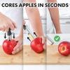 imageZulay Kitchen Premium Apple Corer Tool  Ultra Sharp Stainless Steel Serrated Blades for Easy Coring  Easy to Use ampamp Clean Durable Apple Corer Remover for Baking Apples ampamp More  Dark TealGray