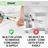 imageZulay Kitchen Premium Apple Corer Tool  Ultra Sharp Stainless Steel Serrated Blades for Easy Coring  Easy to Use ampamp Clean Durable Apple Corer Remover for Baking Apples ampamp More  Dark TealAqua