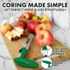 imageZulay Kitchen Premium Apple Corer Tool  Ultra Sharp Stainless Steel Serrated Blades for Easy Coring  Easy to Use ampamp Clean Durable Apple Corer Remover for Baking Apples ampamp More  Dark TealHappy Green