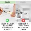 imageZulay Kitchen Premium Apple Corer Tool  Ultra Sharp Stainless Steel Serrated Blades for Easy Coring  Easy to Use ampamp Clean Durable Apple Corer Remover for Baking Apples ampamp More  Dark TealCinnamon