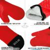 imageZulay Kitchen Silicone Oven Mitts  Textured Non Slip Grip Oven Mitts Heat Resistant  Extra Long Protective Oven Gloves are Perfect for Baking Grilling BBQ and Cooking  Set of 2 Light BlueRed