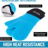 imageZulay Kitchen Silicone Oven Mitts  Textured Non Slip Grip Oven Mitts Heat Resistant  Extra Long Protective Oven Gloves are Perfect for Baking Grilling BBQ and Cooking  Set of 2 Light BlueLight Blue