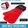 imageZulay Kitchen Silicone Oven Mitts  Textured Non Slip Grip Oven Mitts Heat Resistant  Extra Long Protective Oven Gloves are Perfect for Baking Grilling BBQ and Cooking  Set of 2 Light BlueRed