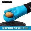 imageZulay Kitchen Silicone Oven Mitts  Textured Non Slip Grip Oven Mitts Heat Resistant  Extra Long Protective Oven Gloves are Perfect for Baking Grilling BBQ and Cooking  Set of 2 Light BlueLight Blue