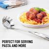 imageZulay Kitchen Stainless Steel 13quot Soup Ladle  Comfort Grid Steel Ladle with Long Handle and Ample Bowl Capacity Perfect for Stirring Serving Soups and More  HeavyDuty Metal LadlePasta Server