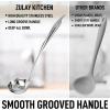 imageZulay Kitchen Stainless Steel 13quot Soup Ladle  Comfort Grid Steel Ladle with Long Handle and Ample Bowl Capacity Perfect for Stirring Serving Soups and More  HeavyDuty Metal LadleSoup Ladle