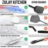 imageZulay Kitchen Stainless Steel 13quot Soup Ladle  Comfort Grid Steel Ladle with Long Handle and Ample Bowl Capacity Perfect for Stirring Serving Soups and More  HeavyDuty Metal LadleWok Spatula