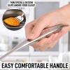 imageZulay Kitchen Stainless Steel 13quot Soup Ladle  Comfort Grid Steel Ladle with Long Handle and Ample Bowl Capacity Perfect for Stirring Serving Soups and More  HeavyDuty Metal LadleSlotted Turner