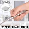 imageZulay Kitchen Stainless Steel 13quot Soup Ladle  Comfort Grid Steel Ladle with Long Handle and Ample Bowl Capacity Perfect for Stirring Serving Soups and More  HeavyDuty Metal LadleWok Spatula