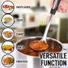imageZulay Kitchen Stainless Steel 13quot Soup Ladle  Comfort Grid Steel Ladle with Long Handle and Ample Bowl Capacity Perfect for Stirring Serving Soups and More  HeavyDuty Metal LadleBlack Handle