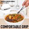 imageZulay Kitchen Stainless Steel 13quot Soup Ladle  Comfort Grid Steel Ladle with Long Handle and Ample Bowl Capacity Perfect for Stirring Serving Soups and More  HeavyDuty Metal LadleCooking Spoon
