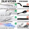 imageZulay Kitchen Stainless Steel 13quot Soup Ladle  Comfort Grid Steel Ladle with Long Handle and Ample Bowl Capacity Perfect for Stirring Serving Soups and More  HeavyDuty Metal LadlePasta Server