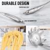 imageZulay Kitchen Stainless Steel 13quot Soup Ladle  Comfort Grid Steel Ladle with Long Handle and Ample Bowl Capacity Perfect for Stirring Serving Soups and More  HeavyDuty Metal LadlePasta Server