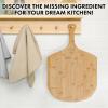 imageZulay Medium 12quot Authentic Bamboo Pizza Peel Wood  Natural Bamboo Pizza Paddle With Easy Glide Edges ampamp Handle For Baking  Medium Wood Pizza Peel For Transferring ampamp ServingLarge