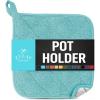 imageZulay 1Pack Pot Holders for Kitchen Heat Resistant Cotton  7x7 Inch Hot Pot Holder Set  Quilted Terry Cloth Potholders for Kitchens  Washable Potholder for Cooking ampamp Baking AquaAqua Sky