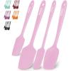 imageZulay 4pcs Silicone Spatula Set  Heat Resistant Silicone Tools for Cooking Baking ampamp Mixing  One Piece Design Spatulas for NonStick Cookware  Durable Stainless Steel Core Pink