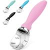 imageZulay Ice Cream Scoop With Soft Easy Grip Handle  Ice Cream Scooper With Builtin Lid Opener  Heavy Duty Icecream Scoop With NonSlip Handle For Soft ampamp Hard Ice Cream BluePink