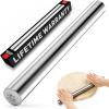 imageZulay Kitchen 159 inch Professional Stainless Steel Rolling Pin  Lightweight Metal French Rolling Pin  Perfect for Baking Fondant Pizza Dough Roller DumplingSilver