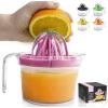 imageZulay Kitchen 3in1 Manual Citrus Juicer Reamer Cup  17OZ Multifunction Lemon Squeezer Orange Juicer Squeezer ampamp Citrus Extractor  Includes 2 Reamers Strainer ampamp Measuring Cup with Handle Pink