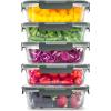 imageZulay Kitchen 5 Pack Glass Meal Prep Containers with Lids  Airtight Premium Borosilicate Glass Food Storage Containers  Microwave Freezer ampamp Oven Safe BPA Free  Gray