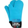imageZulay Kitchen Silicone Oven Mitts  Textured Non Slip Grip Oven Mitts Heat Resistant  Extra Long Protective Oven Gloves are Perfect for Baking Grilling BBQ and Cooking  Set of 2 Light BlueLight Blue