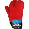 imageZulay Kitchen Silicone Oven Mitts  Textured Non Slip Grip Oven Mitts Heat Resistant  Extra Long Protective Oven Gloves are Perfect for Baking Grilling BBQ and Cooking  Set of 2 Light BlueRed
