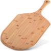 imageZulay Medium 12quot Authentic Bamboo Pizza Peel Wood  Natural Bamboo Pizza Paddle With Easy Glide Edges ampamp Handle For Baking  Medium Wood Pizza Peel For Transferring ampamp ServingMedium
