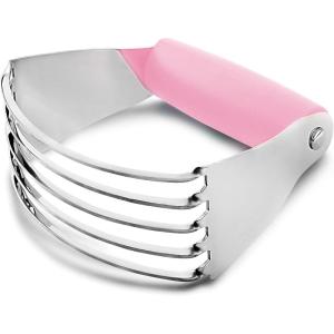 imageZulay Kitchen Dough Blender  Stainless Steel Pastry Cutter Heavy Duty Dough Cutter With Blades Pastry Blender And Butter Cutter  Pastry Cutter For Baking BlueBright Pink