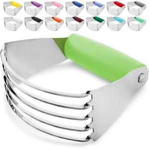 imageZulay Kitchen Dough Blender  Stainless Steel Pastry Cutter Heavy Duty Dough Cutter With Blades Pastry Blender And Butter Cutter  Pastry Cutter For Baking BlueLight Green